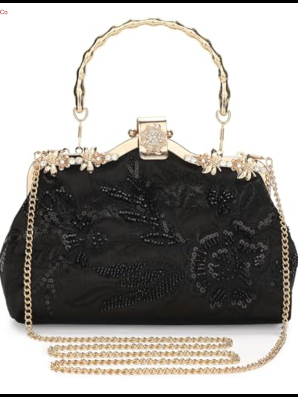 UBORSE Beaded Sequin Evening Clutch Chain Shoulder Bag Formal
